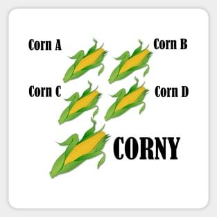 Corn on the Cob Corny Pun Humor Sticker